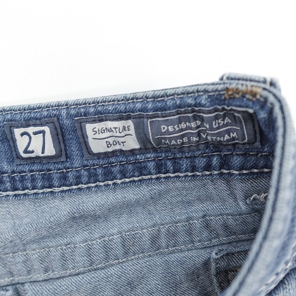 Miss me jeans Womens 27 Signature Boot Embroidered Studded Flare Low JP7697B4 - Picture 4 of 16